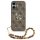 Guess PU 4G Metal Logo Strap Apple iPhone 17 hátlap tok karpánttal, barna