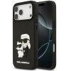 Karl Lagerfeld 3D Rubber Karl and Choupette Apple iPhone 17 Pro hátlap tok, fekete