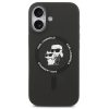 Karl Lagerfeld Liquid Silicone Karl and Choupette MagSafe iPhone 17 hátlap tok, fekete