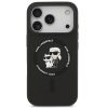 Karl Lagerfeld Liquid Silicone Karl and Choupette MagSafe iPhone 17 Pro hátlap tok, fekete