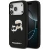 Karl Lagerfeld Silicone Double Heads Print Apple iPhone 17 Pro MagSafe kompatibilis hátlap tok, fekete