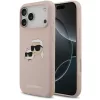 Karl Lagerfeld Silicone Double Heads Print Apple iPhone 17 Pro MagSafe kompatibilis hátlap tok, rózsaszín