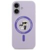 Karl Lagerfeld Liquid Silicone Karl and Choupette MagSafe iPhone 17 hátlap tok, lila
