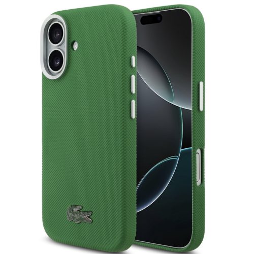Lacoste Iconic Petit Pique Metal Logo Apple iPhone 17 MagSafe tok, zöld