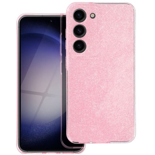 Clear 2mm Samsung Galaxy A17 csillámos szilikon tok, rózsaszín