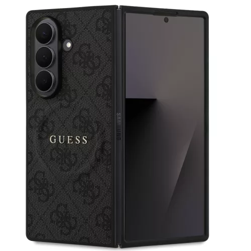 Guess PU Leather 4G Colored Ring Samsung Galaxy Z Fold 7 mágneses kemény hátlap tok, fekete