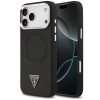 Guess PU Leather Triangle Logo Apple iPhone 17 Pro MagSafe hátlap tok, fekete
