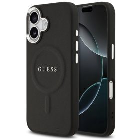   Guess PU Saffiano Apple iPhone 17 MagSafe hátlap tok, fekete