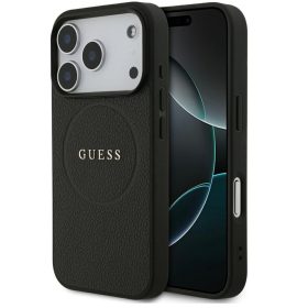   Guess Grained Ring Apple iPhone 17 Pro MagSafe hátlap tok, fekete