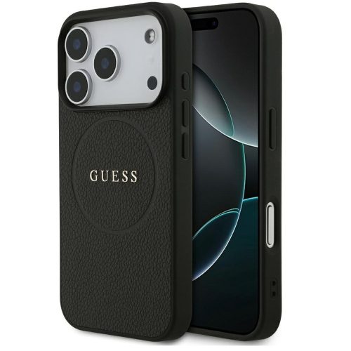 Guess Grained Ring Apple iPhone 17 Pro MagSafe hátlap tok, fekete