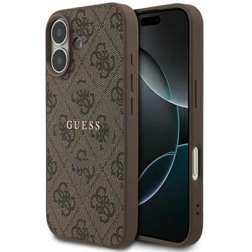 Guess 4G Ring Classic Logo Apple iPhone 17 MagSafe hátlap tok, barna