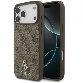   Guess 4G Small Classic Logo Apple iPhone 17 Pro Max MagSafe hátlap tok, barna