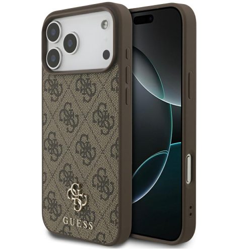 Guess 4G Small Classic Logo Apple iPhone 17 Pro MagSafe hátlap tok, barna
