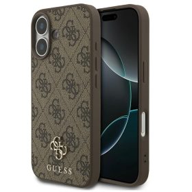   Guess 4G Small Classic Logo Apple iPhone 17 MagSafe hátlap tok, barna