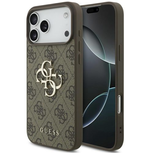 Guess 4G Big Logo Apple iPhone 17 Pro Max hátlap tok, barna
