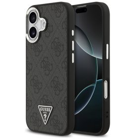   Guess 4G Triangle Logo Apple iPhone 17 MagSafe hátlap tok, fekete-ezüst