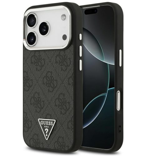 Guess 4G Triangle Logo Apple iPhone 17 Pro Max MagSafe hátlap tok, fekete-ezüst