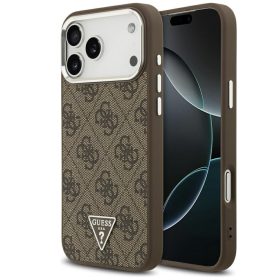   Guess 4G Triangle Logo Apple iPhone 17 Pro MagSafe hátlap tok, barna