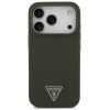 Guess Silicone Triangle Logo Apple iPhone 17 Pro MagSafe hátlap tok, zöld (khaki)