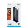 Uniq Optix Matte Apple iPhone 16 Pro Max / 17 Pro Max tempered glass kijelzővédő fólia felhelyező kerettel, fekete