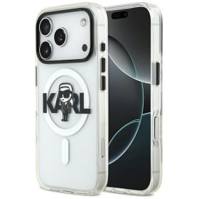   Karl Lagerfeld IML Karl Sketch Logo iPhone 17 Pro MagSafe kompatibilis hátlap tok, átlátszó