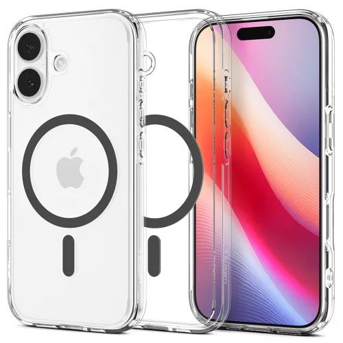Spigen Ultra Hybrid Magfit Apple iPhone 17 tok, MagSafe, Clear Graphite, szürke