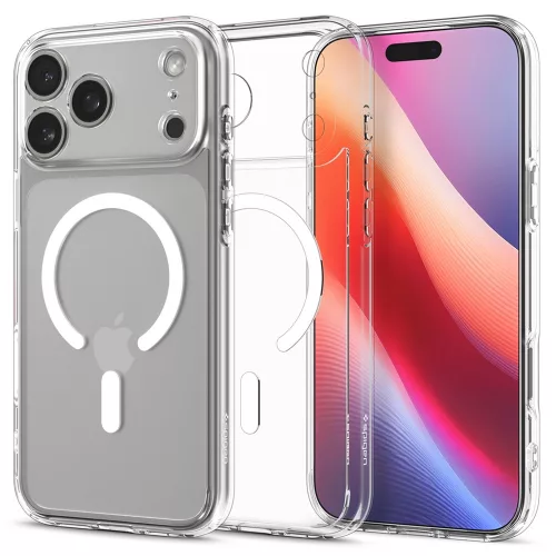 Spigen Ultra Hybrid Magfit Apple iPhone 17 Pro tok, MagSafe, Clear White, fehér