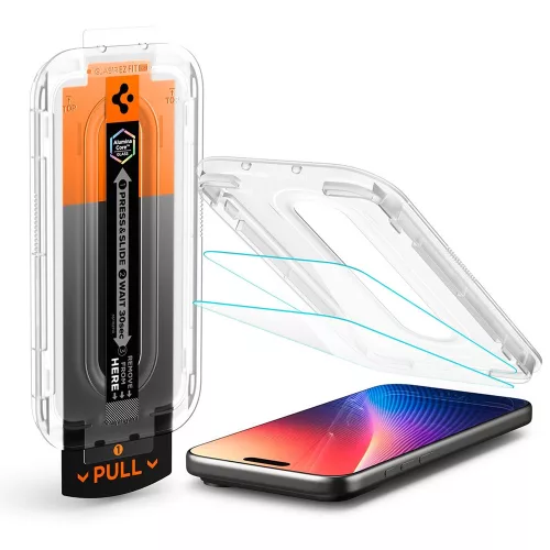 Spigen Glas.tR EZ Fit Pro HD Apple iPhone 17 Pro Max / 16 Pro Max tempered kijelzővédő fólia felhelyező kerettel (1db)