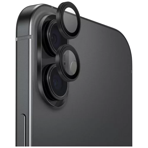 Uniq Optix Apple iPhone Air (2025) tempered kameralencse-védő üvegfólia felhelyező kerettel, fekete
