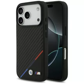   BMW M Carbon Tricolor Line Apple iPhone 17 Pro MagSafe hátlap tok, fekete