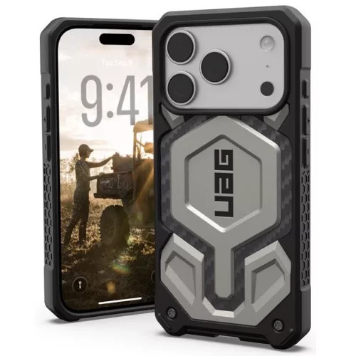 UAG Monarch Pro Apple iPhone 17 Pro Max MagSafe kompatibilis tok, titanium