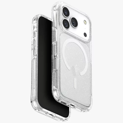 Uniq Lifepro Extreme Magclick Apple iPhone 17 Pro MagSafe csillámos tok, átlátszó