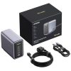 Ugreen Nexode CD333 4xUSB-C-USB-A hálózati töltő, USB-C kábellel, GaN, 300W + 240W, szürke