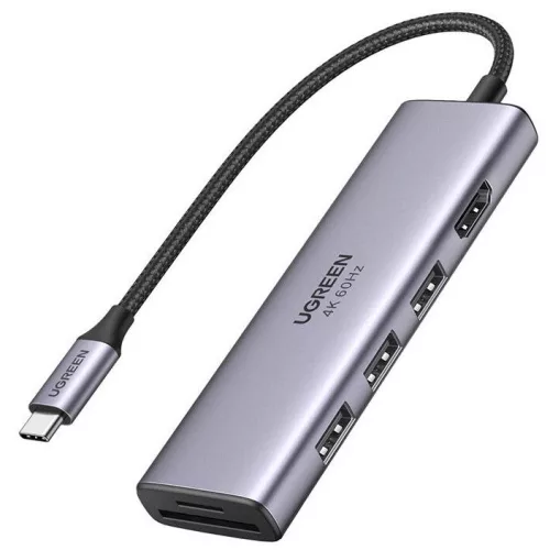 Ugreen CM511 Hub 6in1 USB-C-USB 3.0, HDMI, TF/SD, szürke