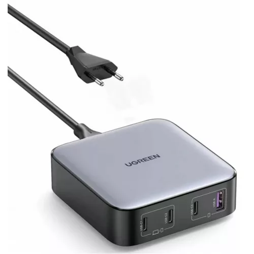 Ugreen CD328 3xUSB-C-USB-A asztali töltő, 100W, szürke