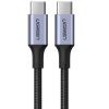 Ugreen US316 USB-C-USB-C töltő- és adatkábel, fonott, 5A, 100W, 2m, szürke