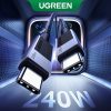 Ugreen L513 USB-C-USB-C töltő- és adatkábel, fonott, 5A, 240W, 1m, szürke