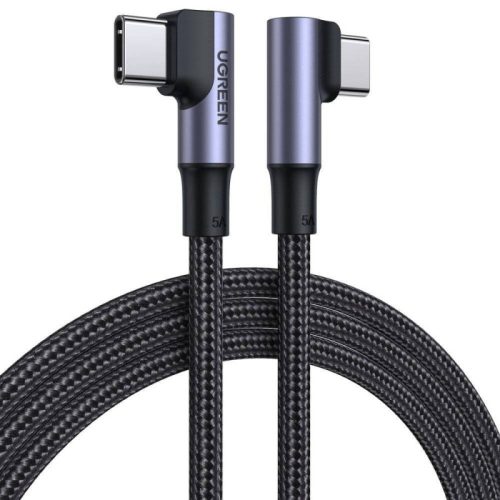 Ugreen US335 USB-C-USB-C töltő- és adatkábel, fonott, 5A, 100W, 2m, fekete