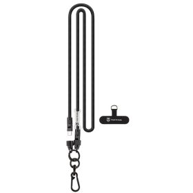   Tactical Wire Snake 2in1 USB-C-USB-C töltő-és adatkábel / univerzális vállpánt, 1,2m, fekete