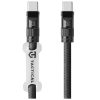 Tactical Wire Snake 2in1 USB-C-USB-C töltő-és adatkábel / univerzális vállpánt, 1,2m, fekete