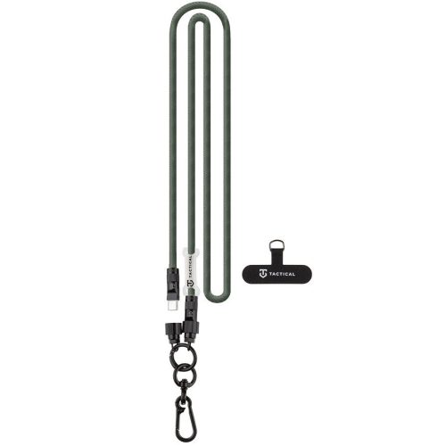 Tactical Wire Snake 2in1 USB-C-USB-C töltő-és adatkábel / univerzális vállpánt, 1,2m, zöld