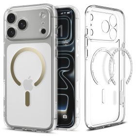   Spigen Ultra Hybrid MagFit Apple iPhone 17 Pro tok, MagSafe, Clear Gold, átlátszó-arany
