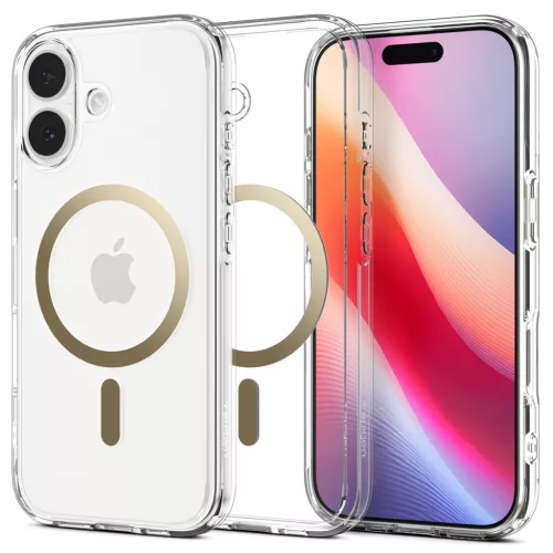 Spigen Ultra Hybrid MagFit Apple iPhone 17 tok, MagSafe, Clear Gold, átlátszó-arany