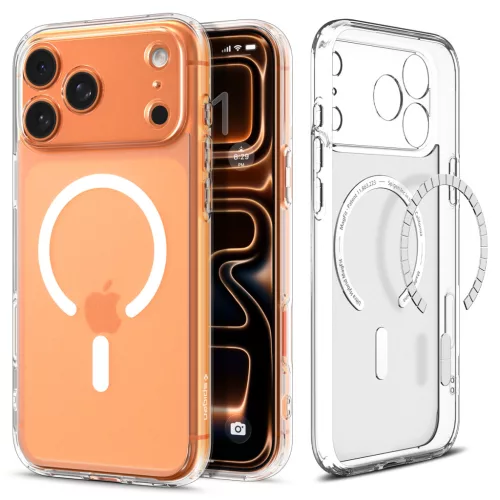 Spigen Ultra Hybrid MagFit Apple iPhone 17 Pro tok, MagSafe, Frost White, átlátszó-fehér