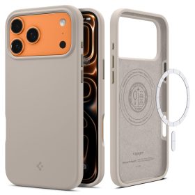   Spigen Silicone Fit Magfit Apple iPhone 17 Pro tok, MagSafe, Stone, szürke