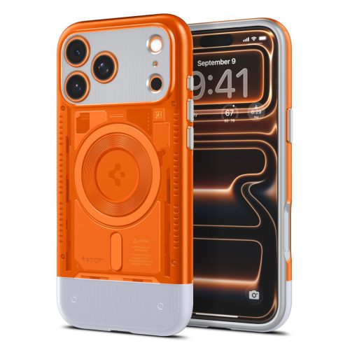 Spigen Classic C1 MagFit Apple iPhone 17 Pro Max tok, MagSafe, Tangerine, narancs