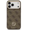 Guess 4G Strass Logo Apple iPhone 17 Pro MagSafe tok kameravédő peremmel, barna-arany