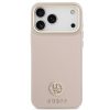 Guess 4G Grained Strass Logo Apple iPhone 17 Pro MagSafe tok kameravédő peremmel, rózsaszín-arany