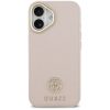 Guess 4G Grained Strass Logo Apple iPhone 17 MagSafe tok kameravédő peremmel, rózsaszín-arany