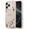 Guess Grained Flowers Classic Logo Apple iPhone 17 Pro MagSafe tok, virág minta, rózsaszín